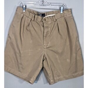 Vintage Polo Ralph Lauren Tyler Shorts 36 Pleated Khaki Cotton